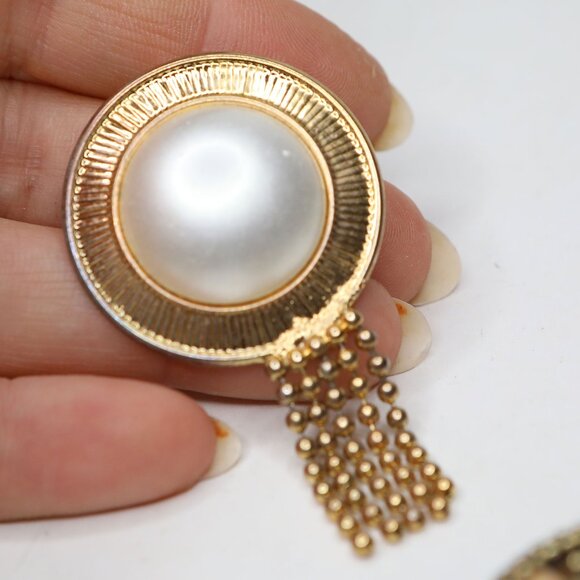 Vintage 1980s Statement Clip Earrings Lot of 4 Pairs Large Disco Retro Glam - Picture 6 of 12